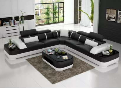 Wunnzëmmer Eckcouch Design Ecksofa Miwwelen Modern Liederpolster Couch