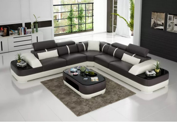 Wunnzëmmer Eckcouch Design Ecksofa Miwwelen Modern Liederpolster Couch