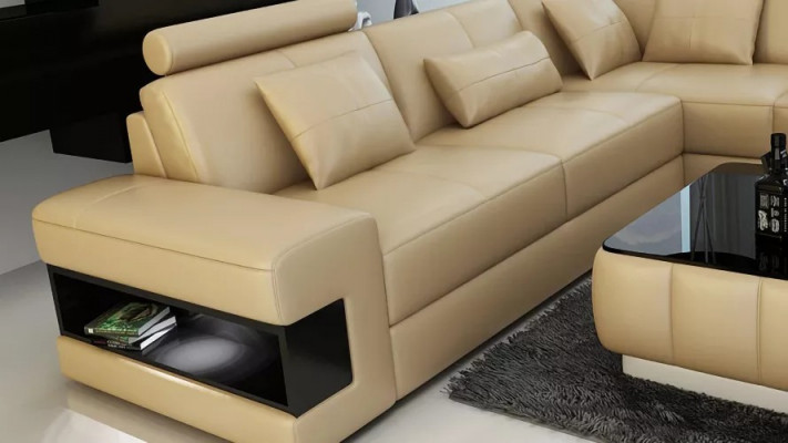 Design Eckcanapé Dekor Wunnzëmmer Miwwelen Modern Eckcouch Liederpolster Canapé