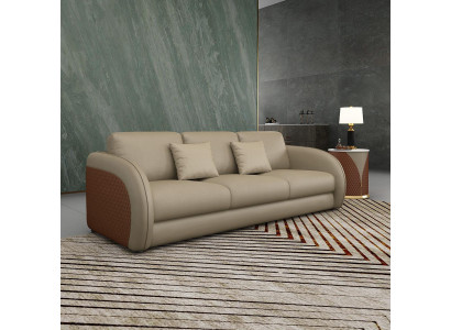 Dräisëtzer Couch Polster Design Sofa Modern 3er Sëtz Sofae Sall Miwwelen Beige