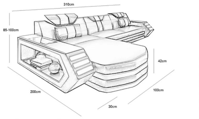 Wunnlandschaft Sofa Garnitur Eckgarnitur Ledersofa Ecksofa Polster Polster