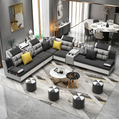 Ecksofa L Form Modern Sofa Liederdivan Polster Wunnlandschaft Design Couchen Nei