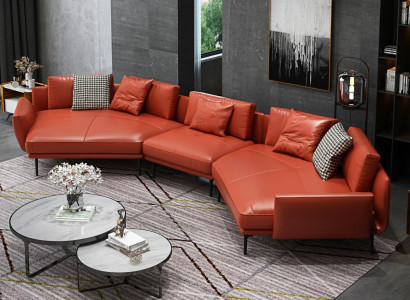Wunnlandschaft Garnitur Design Modern Canapé Eckcanapé Canapé U-Form Ledercanapé Couch.