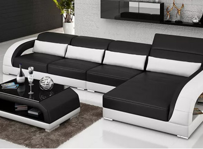 Design Eckcouch Ecksofa Wunnzëmmer Modern Liederpolster Couch Sofa