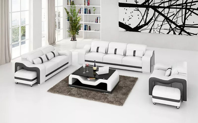 Sofasëtzung 321 Sëtz Plëtz Ledersofa Moderne Sofa Wunnlandschaft Designer