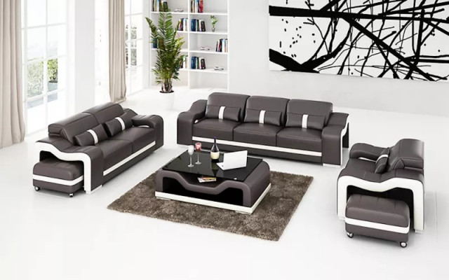 Sofasëtzung 321 Sëtz Plëtz Ledersofa Moderne Sofa Wunnlandschaft Designer