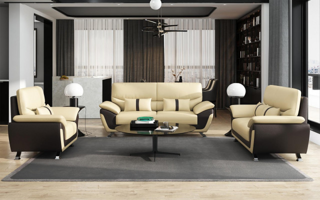 Wunnzëmmer Polstermöbel Sofagarnitur 3+2+1 Sëtzer Modern Sofa