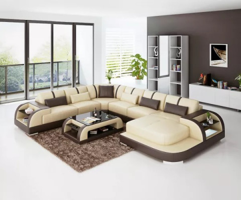 Wunnzëmmer Lieder XXL Canapé Sofa Landschaft modern Designer Polster.