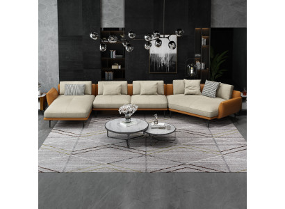 Ecksofa Sofa Canapé Polster Sëtz Stoff Textil Couches Garnitur Wunnlandschaft Nei