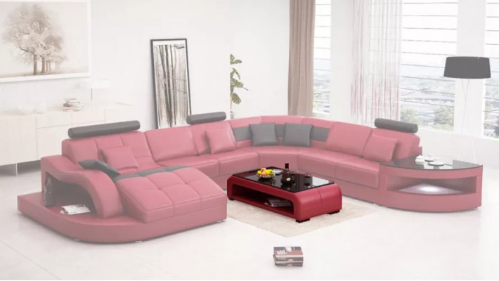 Eckcouch Design Ecksofa Wunnzëmmer Miwwelen Liederpolster Couch Sofa Wunnlandschaft