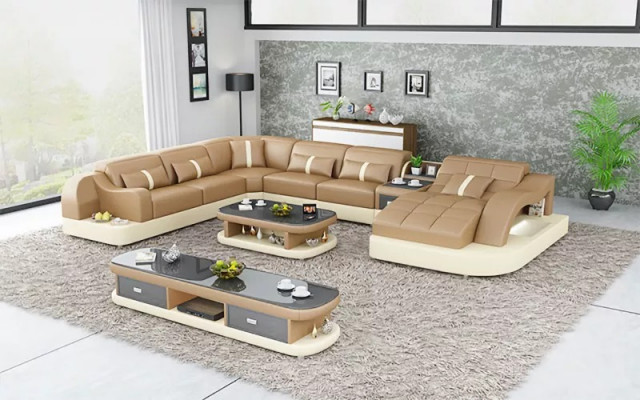 Lieder XXL Canapé Sofa Polster Wunnzëmmer Landschaft Modernen Designer