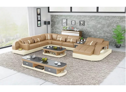 Lieder XXL Canapé Sofa Polster Wunnzëmmer Landschaft Modernen Designer