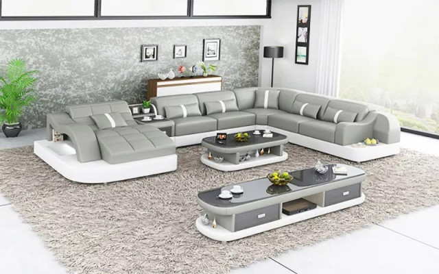 Lieder XXL Canapé Sofa Polster Wunnzëmmer Landschaft Modernen Designer
