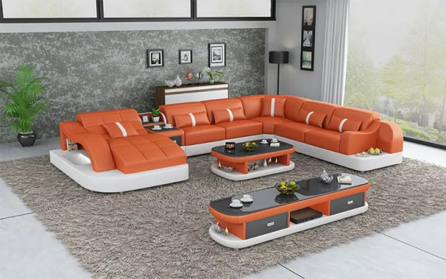Lieder XXL Canapé Sofa Polster Wunnzëmmer Landschaft Modernen Designer