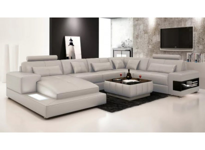 Ecksofa Polster Ledersofa Designer-Sofa Ecksofa U-Form Modernt Sofa