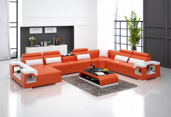 Design Ecksofa Wunnzëmmer Miwwelen Deko Modern Eckcouch Liederpolster Couch