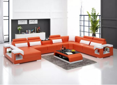 Design Ecksofa Wunnzëmmer Miwwelen Deko Modern Eckcouch Liederpolster Couch