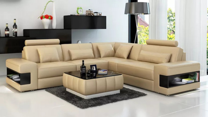 Ecksofa Eckcouch Design Wunnzëmmer Miwwelen Liederpolster Couch Sofa