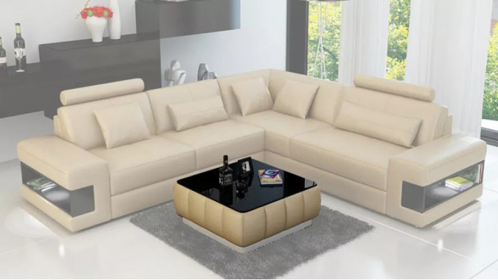 Ecksofa Eckcouch Design Wunnzëmmer Miwwelen Liederpolster Couch Sofa