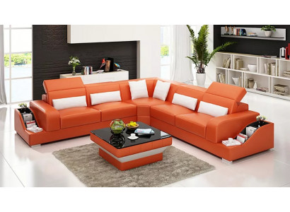 Design Miwwel Ecksofa Wunnzëmmer Eckcanapé Liederpolster Couch Sofa
