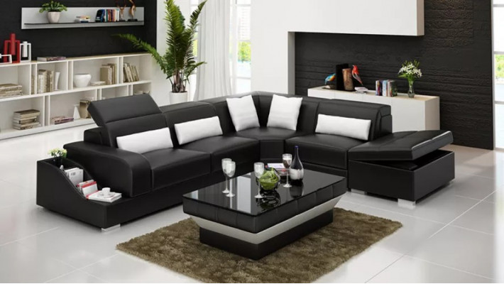 Modernen Design Eckcouch Ecksofa Wunnzëmmer Liederpolster Couch Sofa