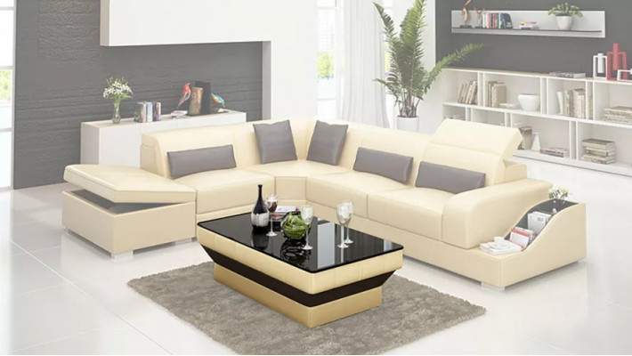 Modernen Design Eckcouch Ecksofa Wunnzëmmer Liederpolster Couch Sofa