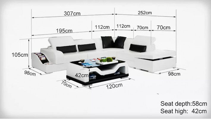 Modernen Design Eckcouch Ecksofa Wunnzëmmer Liederpolster Couch Sofa