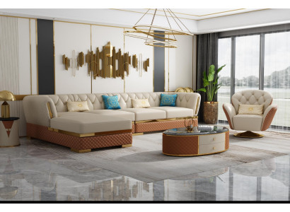 Exklusiv Eckcouch Miwwelen Wunnzëmmer Couch Polster Luxus Sofa Eckgarnitur
