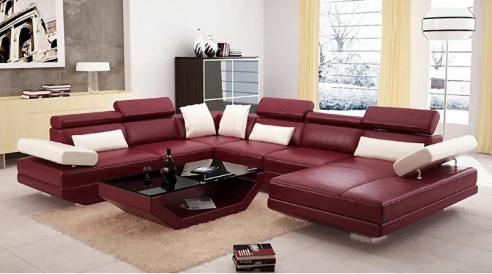 Eckcanapé Wunnzëmmer Design Modern Ecksofa Liederpolster Canapé Sofa