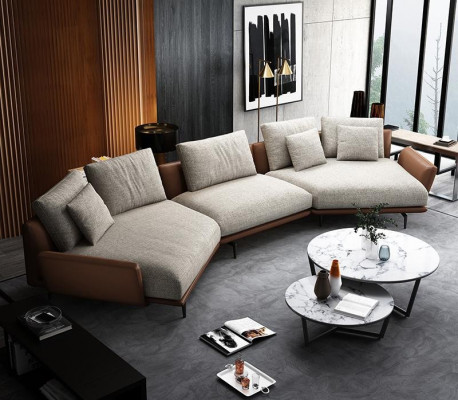 Modern Sofa Ecksofa U-Form Polsterméibelen Wunnzëmmer Lieder Sofa Ecksofa