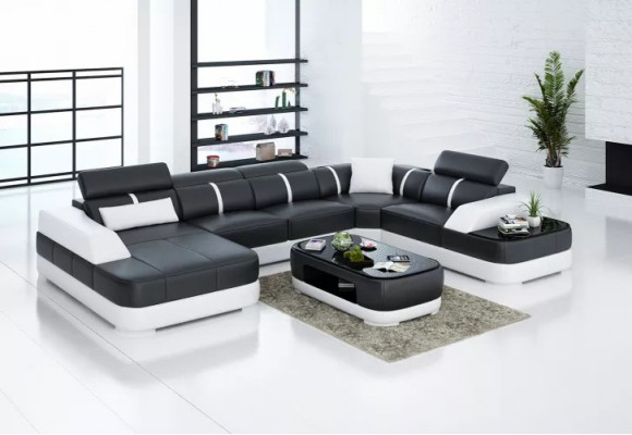 Ecksofa Design Modern Wunnzëmmer Eckcouch Liederpolster Couch Sofa