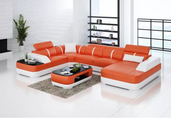 Ecksofa Design Modern Wunnzëmmer Eckcouch Liederpolster Couch Sofa