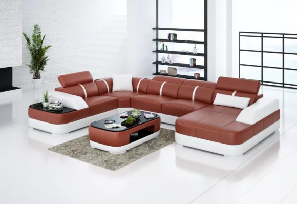 Ecksofa Design Modern Wunnzëmmer Eckcouch Liederpolster Couch Sofa