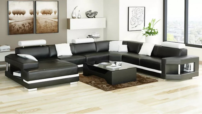 Eckgarnitur Ecksofa Polster Eckcouch Couch 2-Stéck Set Nei Modern