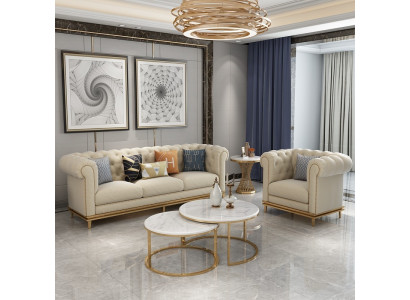 Sofa Sofa Garnitur 3+1 Sëtzer Set Design Polster Couche Couch Modern Garnitur