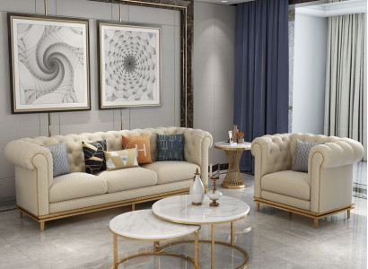Sofa Sofa Garnitur 3+1 Sëtzer Set Design Polster Couche Couch Modern Garnitur
