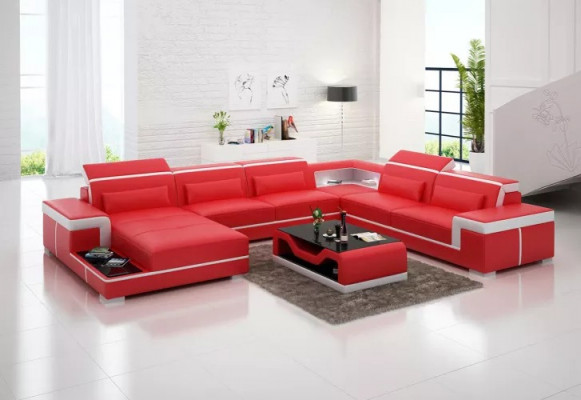 Eckgarnitur Ecksofa Polster Eckcouch Deko Modern Wohnzimmer Sofa Canapé