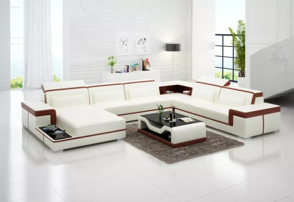 Eckgarnitur Ecksofa Polster Eckcouch Deko Modern Wohnzimmer Sofa Canapé