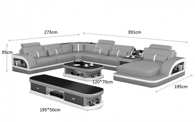 Wunnzëmmer Lieder XXL Canapé Sofa Polster Landschaft Modernen Designer