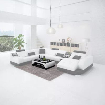 Polster-Ecksofa Ledersofa Wunnzimmersofa Eckcouch Eckgarnitur Canapé mat