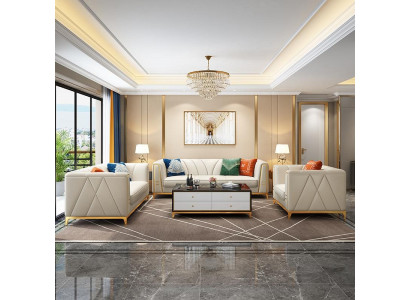 Medusa Edelstol Lieder Sofasett Couch Wunnzëmmer Miwwelen 4tlg Set