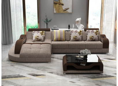Eckcouch L Form Canapé Couch Polster Wunnlandschaft Eckcouch Textil Canapé Stoff nei