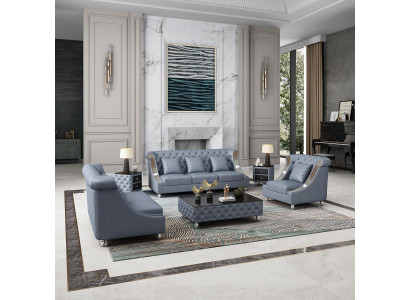 Ledercouch Canapé Wunnlandschaft Garnitur Design Modern 3 1 Sëtz Couch Nei