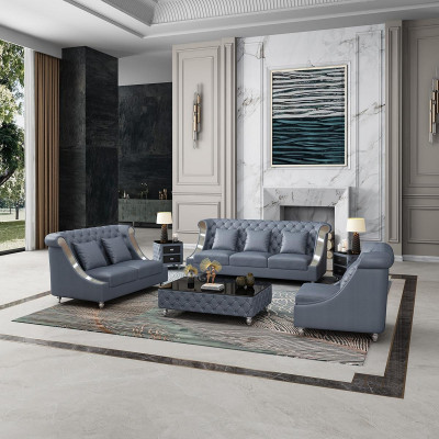 Ledercouch Canapé Wunnlandschaft Garnitur Design Modern 3 1 Sëtz Couch Nei