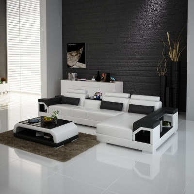 Canapé Ecksofa Lieder Wunnlandschaft Garnitur Design Modern Sofa L-Form mat USB
