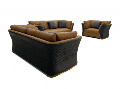 Sofa-Sëtzgruppe 3+1 Set Design Sofa Polstersofa Couchen Modern