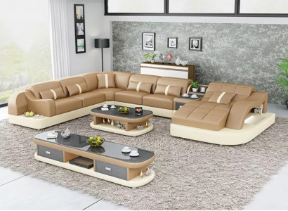 Design Sofa Komplett Set Garnitur Polstersofa Ecksofa Eckcouch Canapé Sideboard