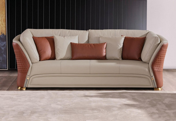 Wunnlandschaft Sofa Polster Sofasëtzung 3+2+1 Sëtzer Niewendësch Couchtisch
