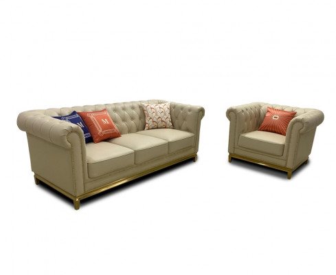 Klassesch Luxus Chesterfield 3+2+1 Sëtz Sofa Set Polstermöbel Sofas Sofas Nei