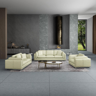 Ledercouch Sofagarnitur 3 2 1 Sëtz Set Garnitur Gepolsteren Sofa Canapé Sofa Canapé